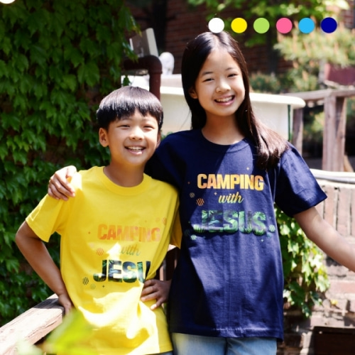 단체 티셔츠-예수님과함께 캠핑 그린(아동용)